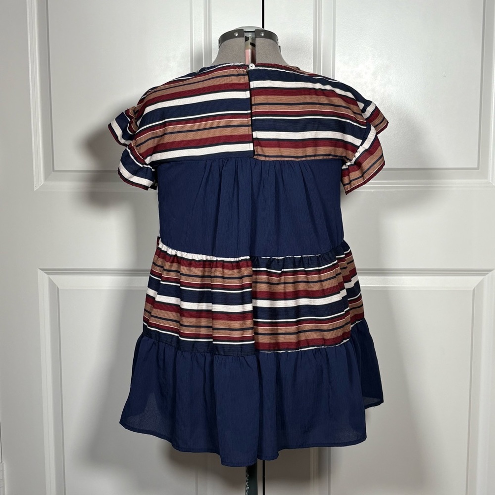 She + Sky Ruffle Stripped Top - Picture 3 of 4